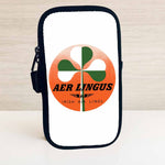 Aer Lingus Irish Airlines Green & White Shamrock Travel Pouch