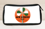 Aer Lingus Irish Airlines Green & White Shamrock Travel Pouch