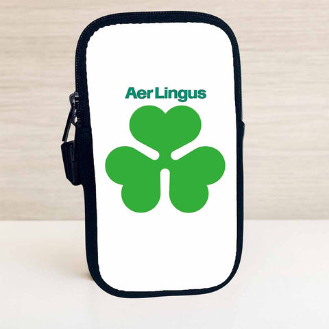 Aer Lingus Green Shamrock Logo Travel Pouch