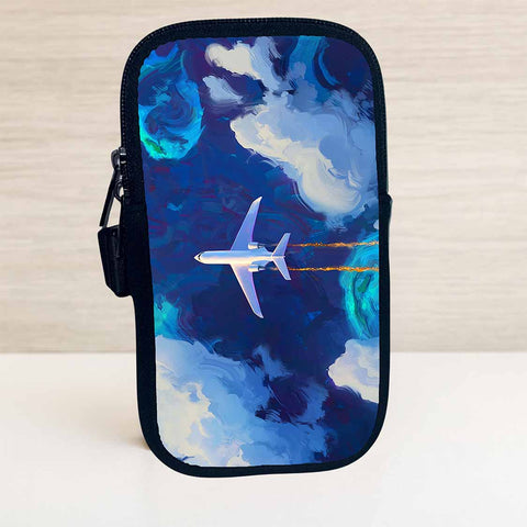 Oil Pastel Plane Travel Pouch