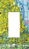 Wall Light Switch Cover | Single or Dual | Toggle or Rocker - Sectional Aeronautical Chart