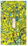 Wall Light Switch Cover | Single or Dual | Toggle or Rocker - Sectional Aeronautical Chart