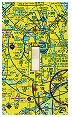 Wall Light Switch Cover | Single or Dual | Toggle or Rocker - Sectional Aeronautical Chart