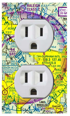 Outlet Wall Plate | Dual or Quad - Sectional Aeronautical Chart