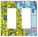 Wall Light Switch Cover | Single or Dual | Toggle or Rocker - Sectional Aeronautical Chart