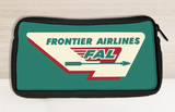 Pochette de voyage avec logo Frontier Airlines des années 1950