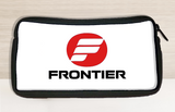 Pochette de voyage avec autocollant de bagage du logo de Frontier Airlines 1977-1986