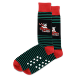 Christmas Socks - Dog Riding In A Convertible Hot Sox for Men/Non-Skid