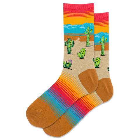 Pink Sunset Scenic Desert Women's Crew Socks