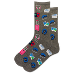 Travel Themed Storm Grey Women's Crew Socks