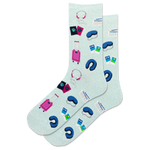 Hot Sox for Women - Travel Themed Light Blue - Crew Socks