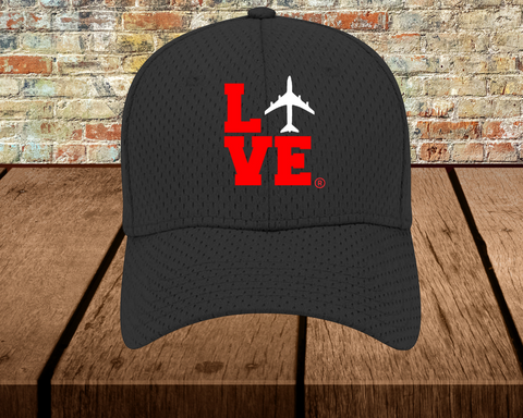 I Love Airplane Noise Mesh Cap