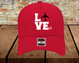 I Love Airplane Noise Mesh Cap