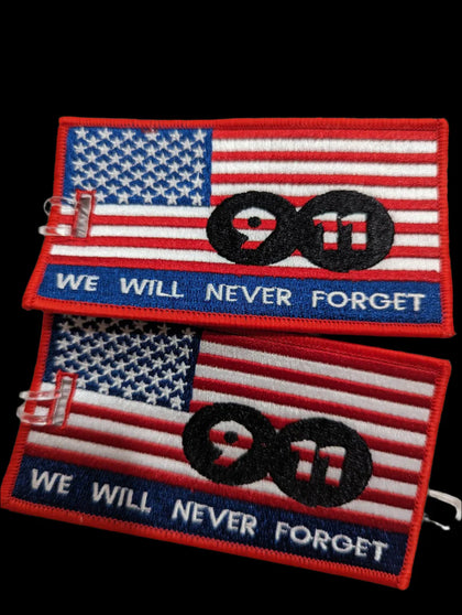 911 - We Will Never Forget - Embroidered Bag Tag