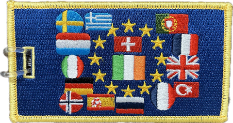 Europe Flags - Embroidered Bag Tag