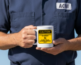 Caution Sign Aircraft Maintenance Funny Coffee Mug
