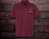 AmericaWest Grey & Red Retiree Embroidered Wicking Polo