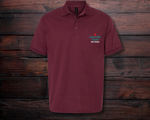 AmericaWest Retiree Embroidered Wicking Polo