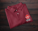 AmericaWest White, Red & Teal Retiree Embroidered Wicking Polo