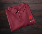 AmericaWest Grey & Red Retiree Embroidered Wicking Polo
