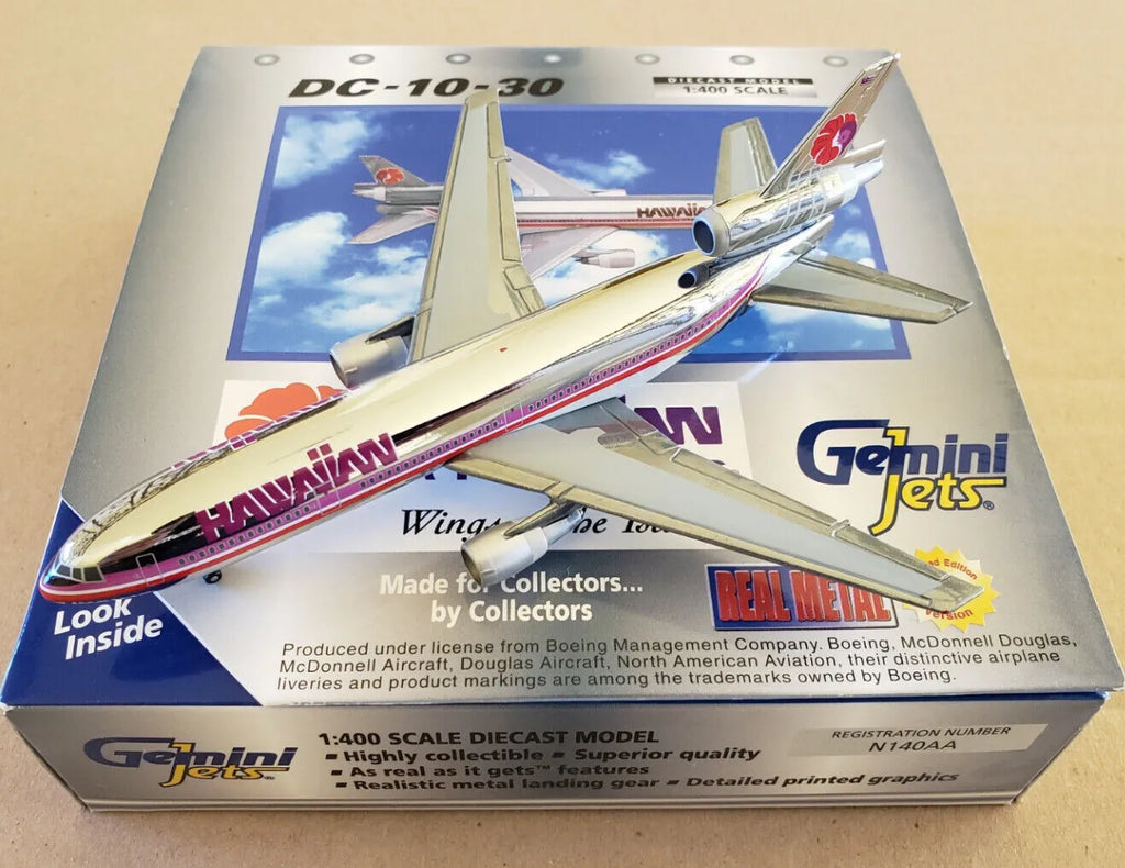 Hawaiian Airlines DC-10-30 N140AA Gemini Jets Scale 1:400 Hawaiian Airlines DC-10-30 N140AA Gemini Jets Scale 1:400