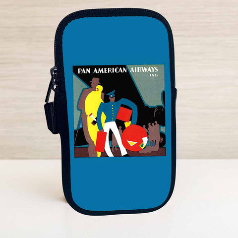 Pan American World Airways 1950's Vintage Bag Sticker Travel Pouch
