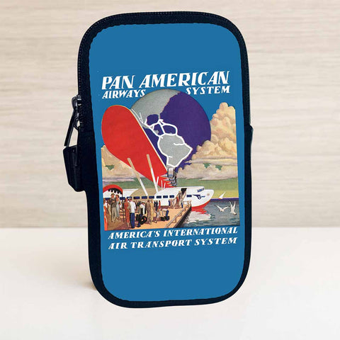Pan American World Airways Old Vintage Bag Sticker Travel Pouch
