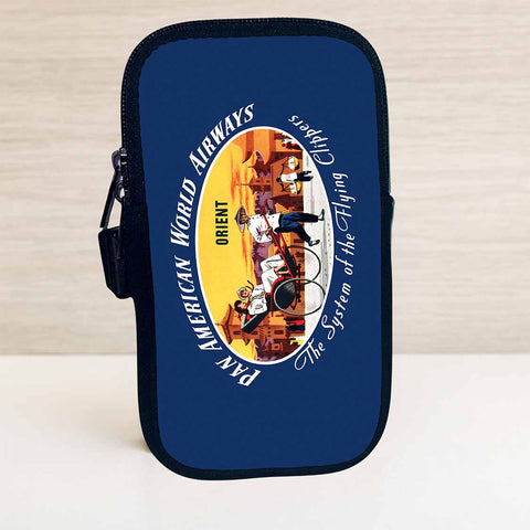 Pan American World Airways Orient Vintage Bag Sticker Travel Pouch