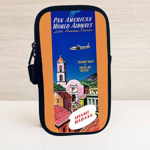 Pan Am World Timetable Bag Sticker Travel Pouch