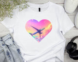 Valentine Pastel Plane T-Shirt Softstyle