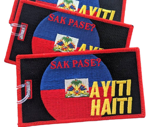 HAITI Flag - Embroidered Bag Tag