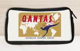 Autocollant de sac planisphère des années 1960 QANTAS Pochette de voyage