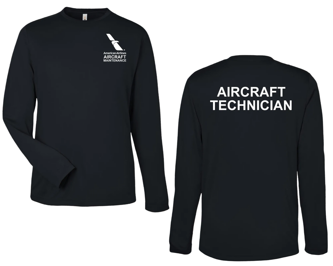 Delta Airlines White Logo Long Sleeve T-Shirt – Men's 100% Cotton, Black, Crew Neck, S-5XL