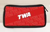 TWA 1980's Red Timetable Cover Travel Pouch