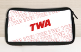TWA 1980's White Timetable Cover Travel Pouch