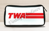 TWA Red Logo with Lines Travel Pouch