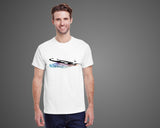 TWA Convair Sketch - Unisex Softstyle Black T-Shirt