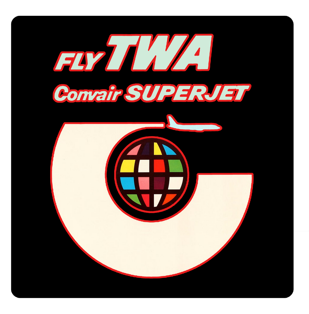 50sレアTWA(トランスワールド航空)オリジナルCAデザインラゲージステッカー 50sレアTWA(トランスワールド航空)オリジナルCAデザインラゲージ