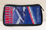 United Airlines 1940's Timetable Cover Bag Sticker Travel Pouch