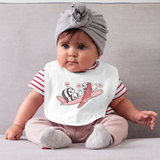 Valentine's 2026 - Panda Family Flight Baby Bib