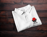 AmericaWest Grey & Red Retiree Embroidered Wicking Polo