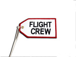 Embroidered White Flight Crew Bag Tag