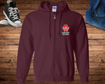 America West Red, Teal & White Logo Retiree Zip Hoodie