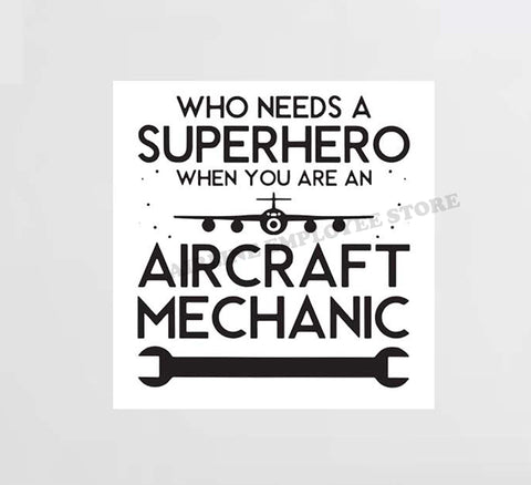 Aircraft Mechanic Superhero Decal Stickers