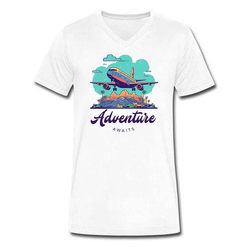Adventure Awaits V-Neck Lightweight Unisex T-shirt