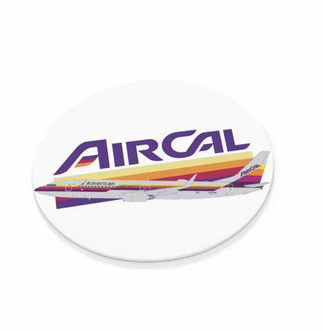 Air Cal Logo w/ Livery -  Round Coaster