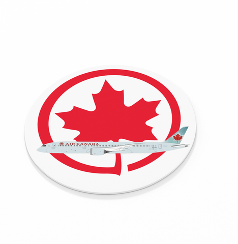 Air Canada Logo w/ Dreamliner Livery -  Round Coaster
