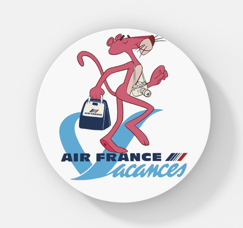 Pink Panther Air France Round Magnet