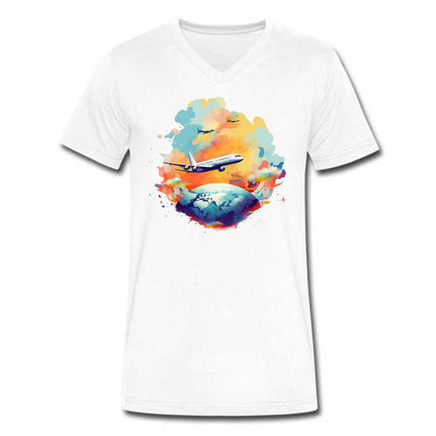 Watercolor V-Neck Lightweight Unisex T-shirt