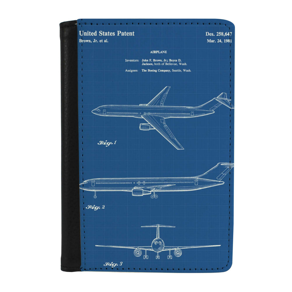 Airplane Blueprint Passport Case – Airline Employee Shop